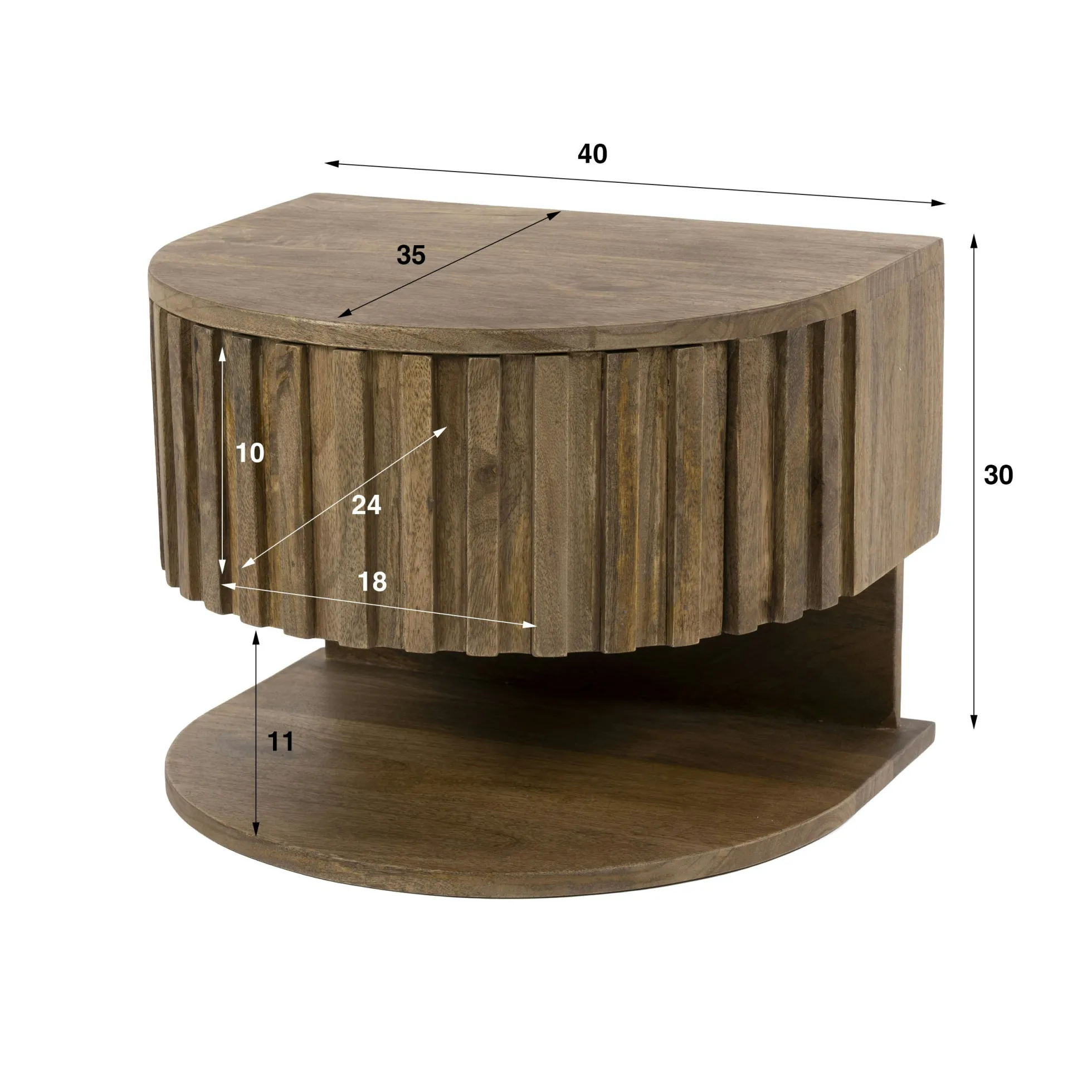 Table de chevet suspendue en bois 1 tiroir 1 tablette DELHI