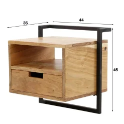 Table de chevet suspendue moderne en bois MELBOURNE