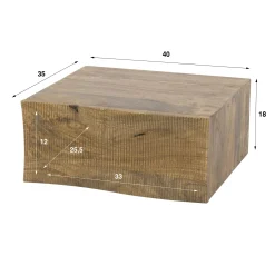 Table de chevet suspendue 1 tiroir bois rainuré 40 cm DELHI