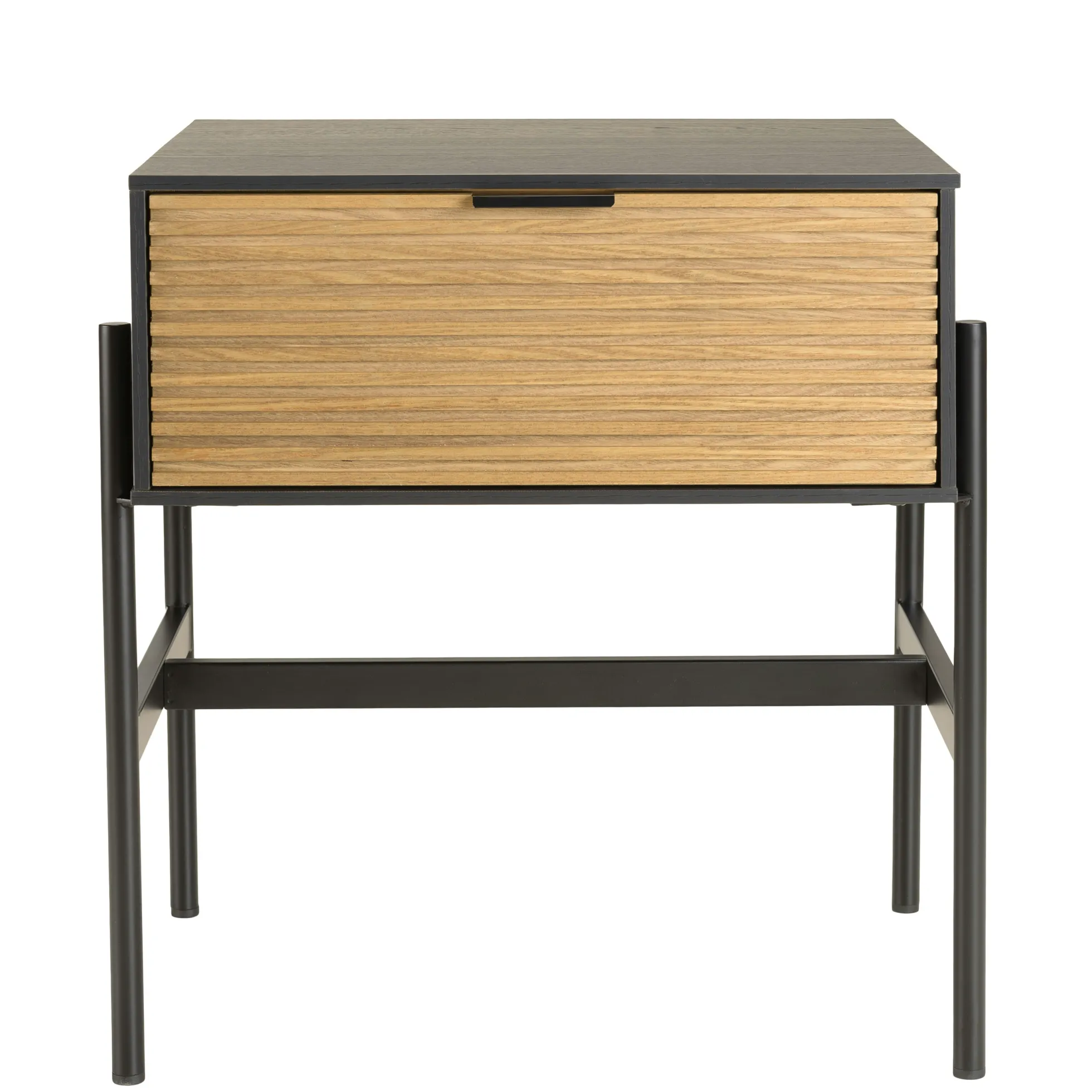 Table de chevet 1 tiroir bois noir et pin ALMEIRA
