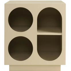 Table de chevet 40x30cm 4 niches en bois peint beige CASTILLE