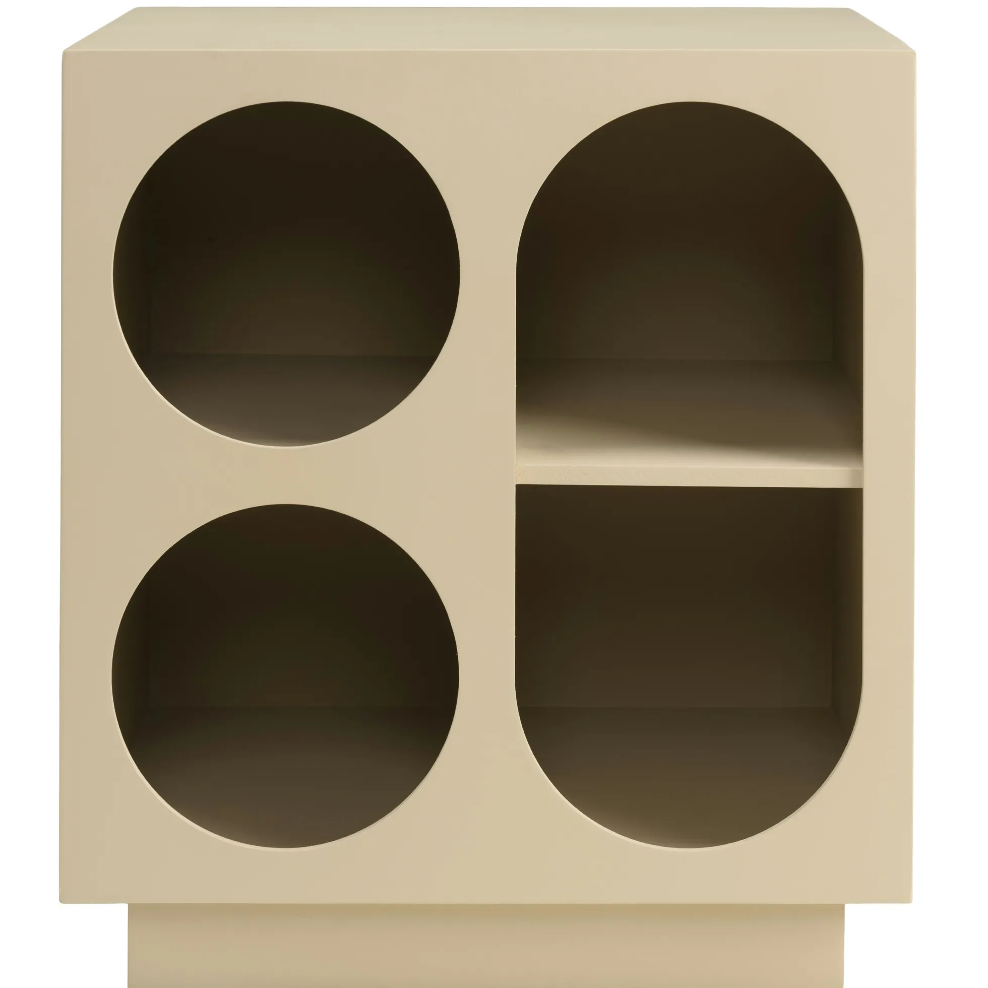 Table de chevet 40x30cm 4 niches en bois peint beige CASTILLE