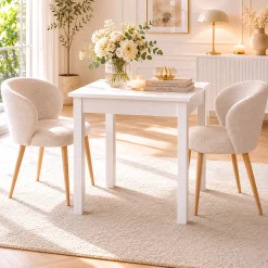 Table de cuisine blanche moderne 90 cm ALVA