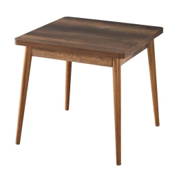 Table de cuisine carrée effet bois de noyer 80 cm MARFA