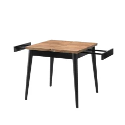 Table de cuisine extensible effet pin 80-160 cm UMEA