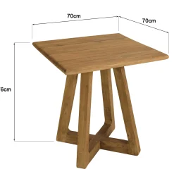 Table de jardin carrée 70 cm en teck recyclé ORIA