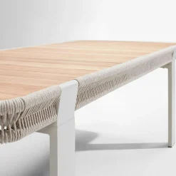 Table de jardin + 6 chaises en teck et aluminium BORROMEO