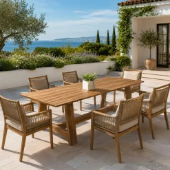 Table de jardin 250 cm en teck recyclé ORIA