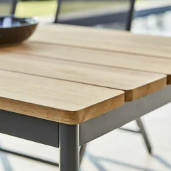 Table de jardin en aluminium gris ardoise et teck 238 cm OSLO