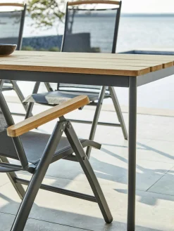 Table de jardin en aluminium gris ardoise et teck 238 cm OSLO