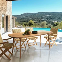 Table de jardin en bois d'Angélique huilé 200x90cm OSTIA
