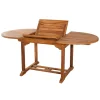 Table de jardin en teck huilé ovale extensible 120/180x90x75 MACAO