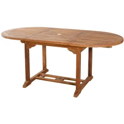 Table de jardin en teck huilé ovale extensible 120/180x90x75 MACAO