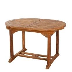Table de jardin en teck huilé ovale extensible 120/180x90x75 MACAO