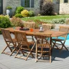 Table de jardin en teck huilé rectangle extensible 120/180x90x75 MACAO