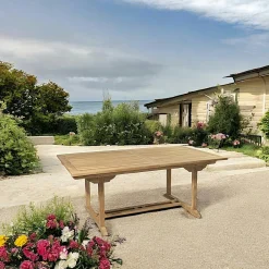 Table de jardin en Teck rectangle extensible 180/240cm SUMMER