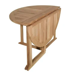 Table de jardin en Teck ronde pliante papillon 120cm SUMMER