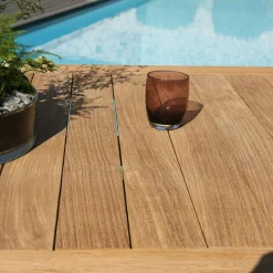 Table de jardin en teck 220 x 100 cm BERGEN