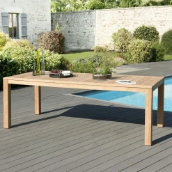 Table de jardin en teck 220 x 100 cm BERGEN