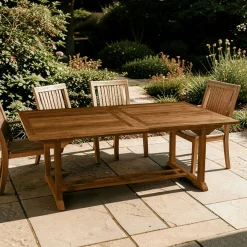 Table de jardin extensible en Teck huilé massif 200/300x120x75cm MACAO