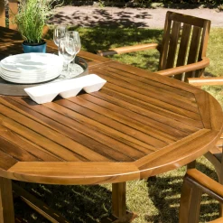 Table de jardin extensible en teck huilé 200/300 cm MACAO