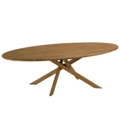 Table de jardin ovale 240 cm en teck recyclé ORIA