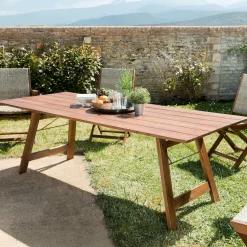 Table de jardin 10 personnes acacia 220x90 BAHIA