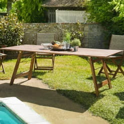 Table de jardin 10 personnes acacia 220x90 BAHIA