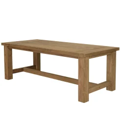 Table de jardin pieds droits teck recyclé naturel 220 cm MANY