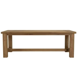Table de jardin pieds droits teck recyclé naturel 220 cm MANY