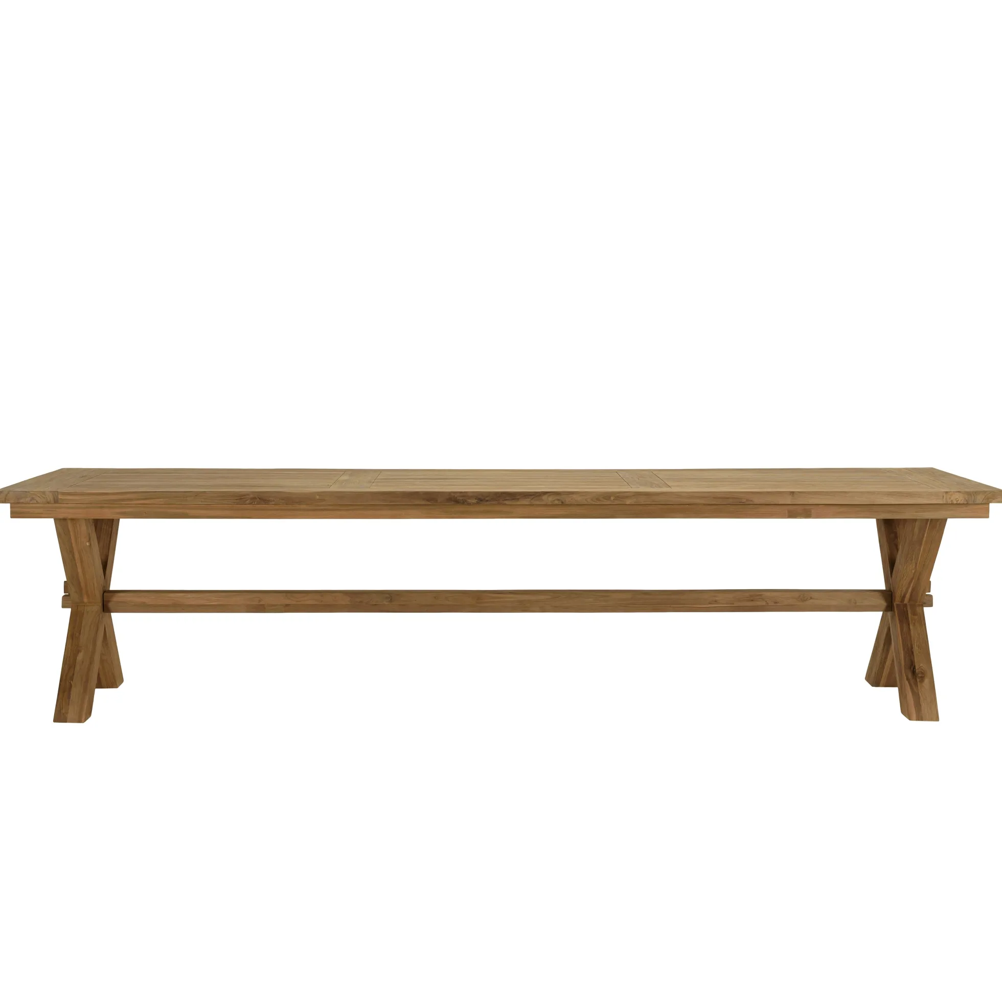 Table de jardin pieds en croix teck recyclé naturel 320 cm MANY