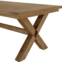 Table de jardin pieds en croix teck recyclé naturel 320 cm MANY