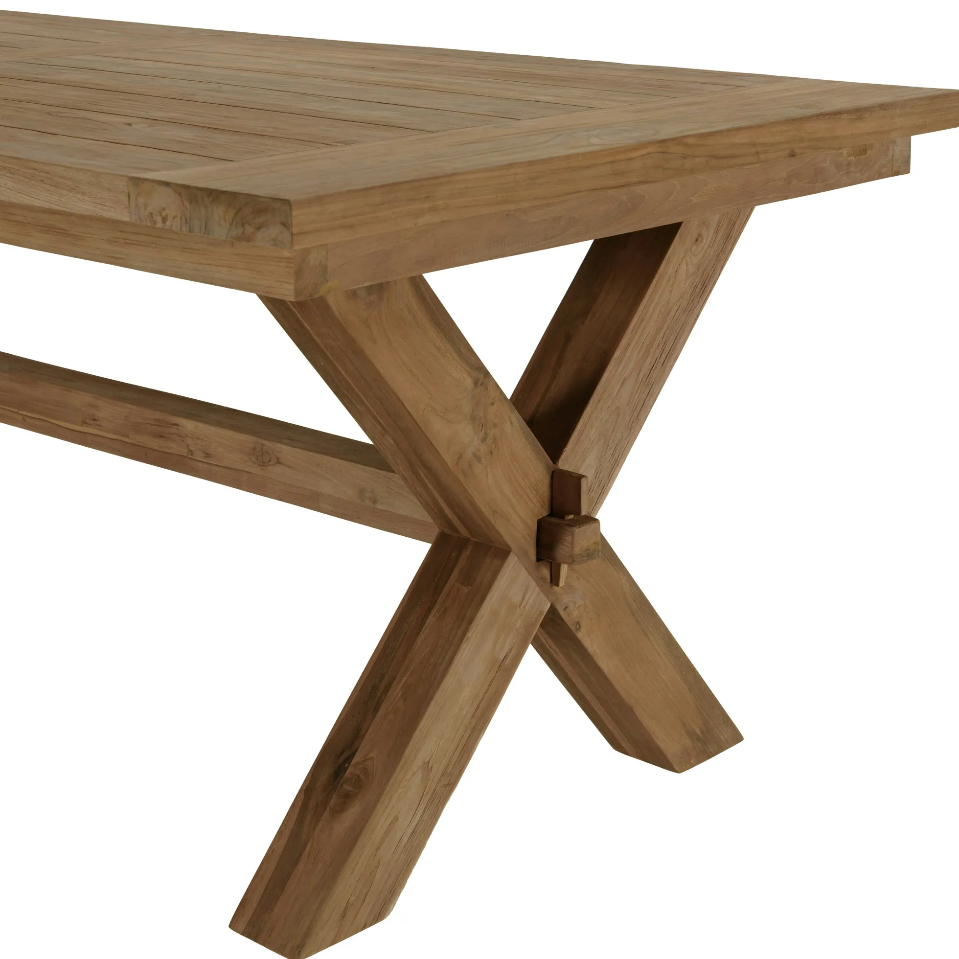 Table de jardin pieds en croix teck recyclé naturel 320 cm MANY