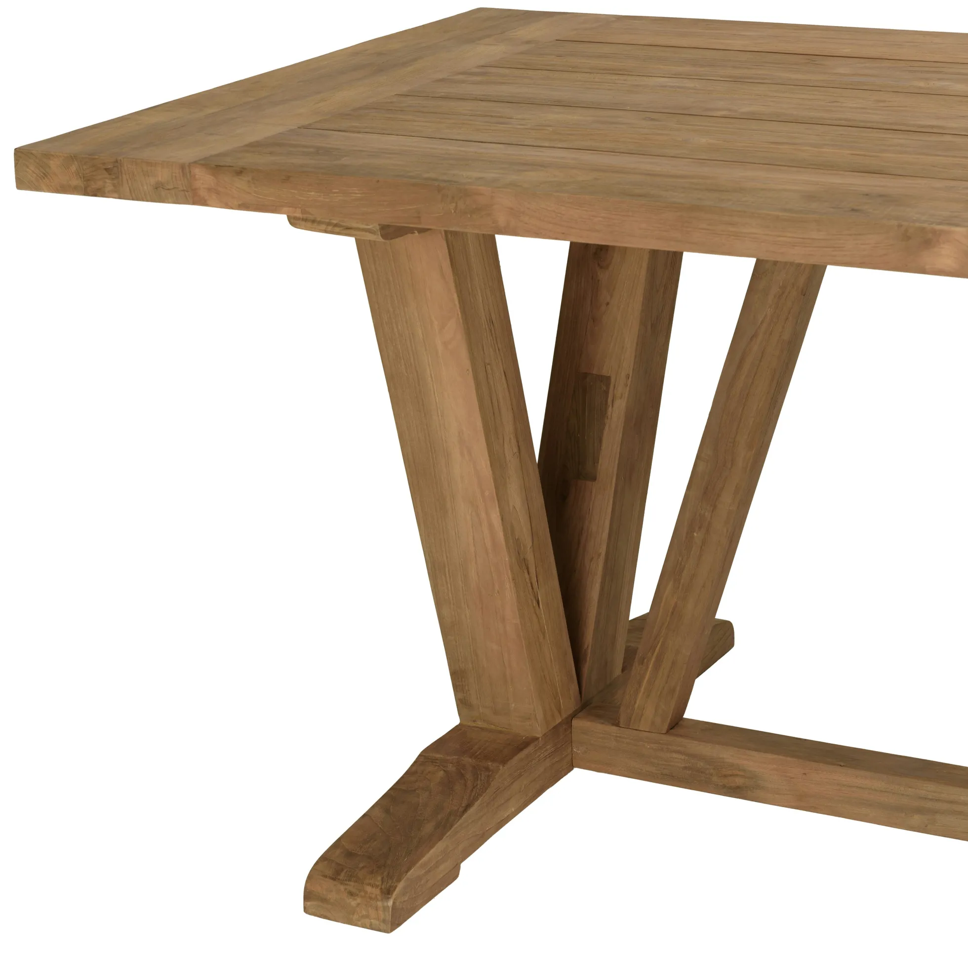 Table de jardin pieds en V teck recyclé naturel 220 cm MANY