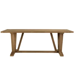 Table de jardin pieds en V teck recyclé naturel 220 cm MANY