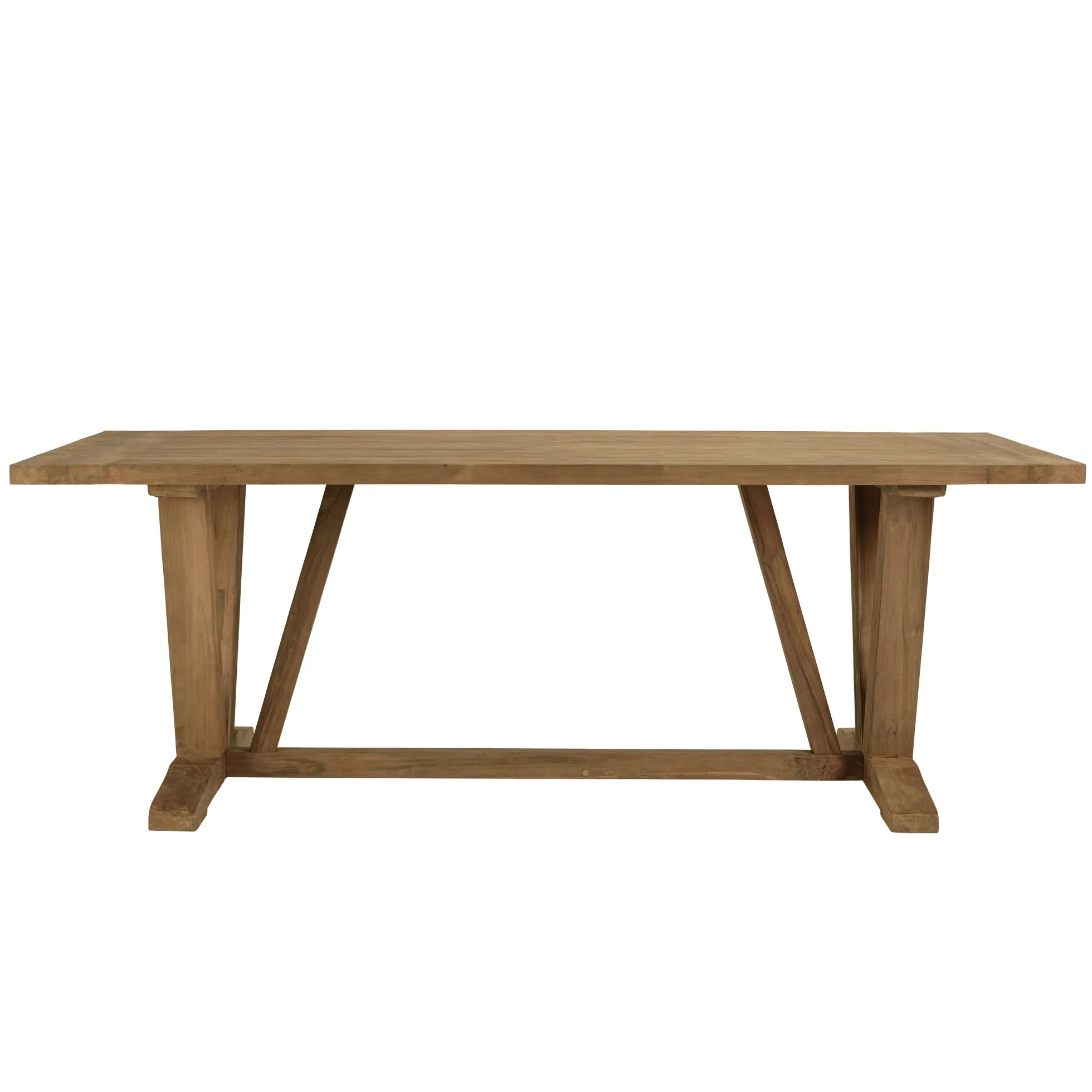 Table de jardin pieds en V teck recyclé naturel 220 cm MANY