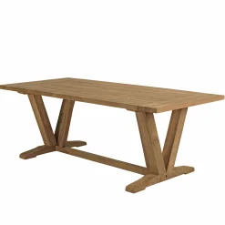 Table de jardin pieds en V teck recyclé naturel 220 cm MANY