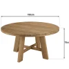 Table de jardin ronde D150 cm teck recyclé naturel MANY