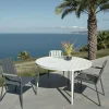 Table de jardin ronde en aluminium gris poudré Ø 130 cm STOCKHOLM