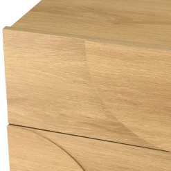 Table de nuit bois clair décor graphique DANBA