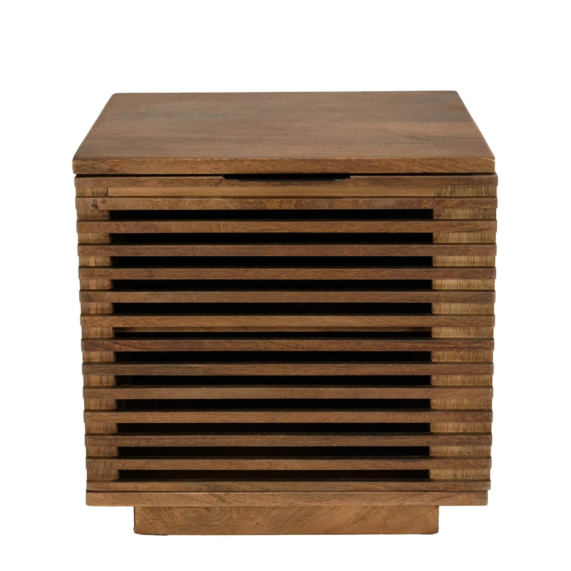 Table de nuit bois de manguier 1 grande porte ajourée KANHA
