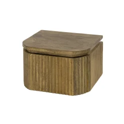 Table de nuit bois – 1 tiroir, motif baguette 32 cm DELHI