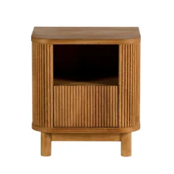 Table de nuit en bois - motif baguette, 1 tiroir IENA