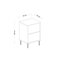 Table de nuit moderne chic effet travertin, 1 porte BYRON