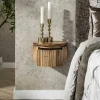 Table de nuit murale en bois rainuré – ronde, 30 cm DELHI