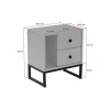 Table de nuit noire effet bois - 2 tiroirs, 1 niche JENA
