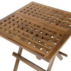Table de pique-nique carrée en teck 50 cm MACAO