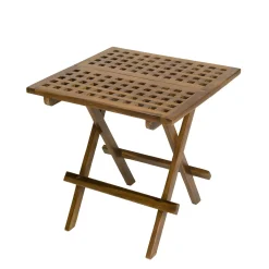 Table de pique-nique carrée en teck 50 cm MACAO