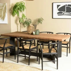 Table de repas bois recyclé pin 220 cm CRACOVIE