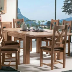 Table de repas carrée chêne massif 140 cm FJORD